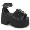 Demonia ASHES-11 Black Vegan Chunky Women Sandal