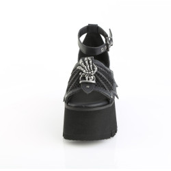 Demonia ASHES-11 Black Vegan Chunky Women Sandal