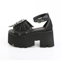 Demonia ASHES-11 Black Vegan Chunky Women Sandal