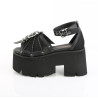 Demonia ASHES-11 Black Vegan Chunky Women Sandal