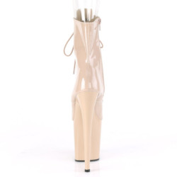 Pleaser FLAMINGO-1021 Nude Patent Women's Ankle Boots