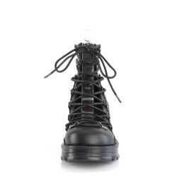 Demonia BRATTY-32 Black Women Chunky Platform Shoes