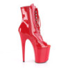 Pleaser FLAMINGO-1021 Red Patent Ankle High Boots Women