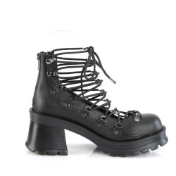 Demonia BRATTY-32 Black Women Chunky Platform Shoes
