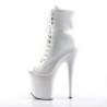 Pleaser FLAMINGO-1021 White Patent Women Ankle Boots
