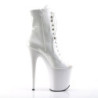 Pleaser FLAMINGO-1021 White Patent Women Ankle Boots