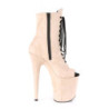 Pleaser FLAMINGO-1021FS Beige Vegan Suede Ankle Boots
