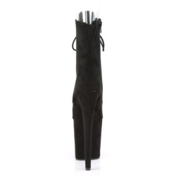 Pleaser FLAMINGO-1021FS Black Vegan Suede Ankle Boots