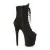 Pleaser FLAMINGO-1021FS Black Vegan Suede Ankle Boots