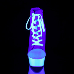 Pleaser DELIGHT-600SK-02 Pink Canvas Neon White Boots