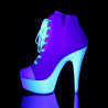 Pleaser DELIGHT-600SK-02 Pink Canvas Neon White Boots