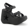 Demonia DYNAMITE-02 Black Vegan Wedge Platform Sandal
