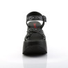 Demonia DYNAMITE-02 Black Vegan Wedge Platform Sandal