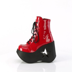Demonia DYNAMITE-106 Red Patent Platform Wedge Boots