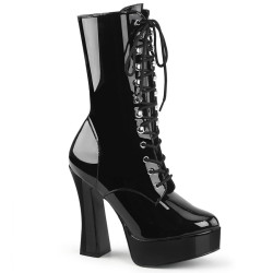 Pleaser ELECTRA-1020 Black Patent Women's Ankle Boots