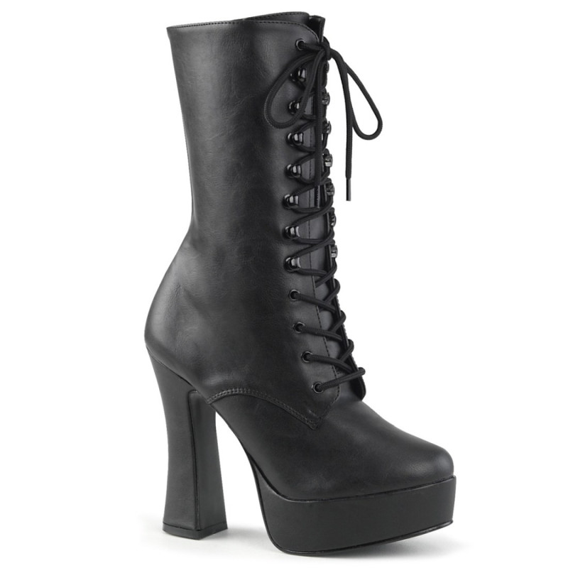 Pleaser ELECTRA-1020 Black Vegan Leather Ankle Boots Pleaser ELECTRA-1020 Black Vegan Leather Ankle Boots