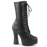 Pleaser ELECTRA-1020 Black Vegan Leather Ankle Boots