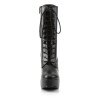 Pleaser ELECTRA-1020 Black Vegan Leather Ankle Boots