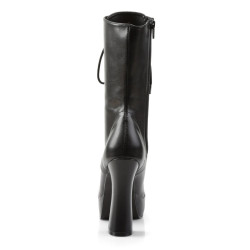 Pleaser ELECTRA-1020 Black Vegan Leather Ankle Boots