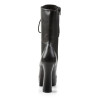 Pleaser ELECTRA-1020 Black Vegan Leather Ankle Boots