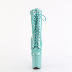 Pleaser FLAMINGO-1040GP Baby Blue Glitter Heeled Boots
