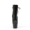 Pleaser ADORE-1020RM Black Vegan Suede Strass Mesh Boots
