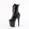 Pleaser FLAMINGO-1040GP Black Glitter Patent Ankle Boots