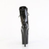 Pleaser FLAMINGO-1040GP Black Glitter Patent Ankle Boots