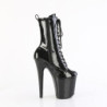 Pleaser FLAMINGO-1040GP Black Glitter Patent Ankle Boots