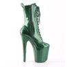 Pleaser FLAMINGO-1040GP Green Glitter Patent Ankle Boots