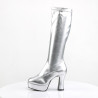 Funtasma EXOTICA-2000 Silver 70s Platform Abba Boots
