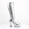 Funtasma EXOTICA-2000 Silver 70s Platform Abba Boots