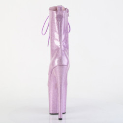 Pleaser FLAMINGO-1040GP Lila Glitter Patent Ankle Boots