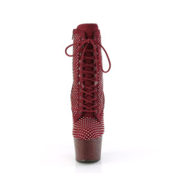Pleaser ADORE-1020RM Burgundy Vegan Suede Strass Mesh