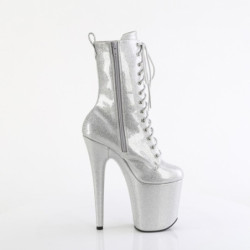 Pleaser FLAMINGO-1040GP Silver Glitter Patent Boots