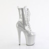 Pleaser FLAMINGO-1040GP Silver Glitter Patent Boots