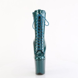 Pleaser FLAMINGO-1040GP Teal Glitter Patent Ankle Boots