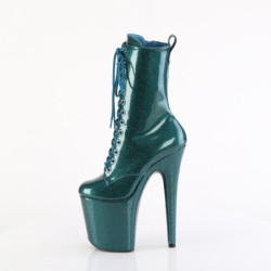 Pleaser FLAMINGO-1040GP Teal Glitter Patent Ankle Boots
