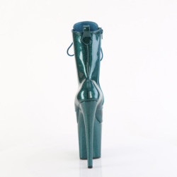 Pleaser FLAMINGO-1040GP Teal Glitter Patent Ankle Boots