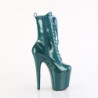 Pleaser FLAMINGO-1040GP Teal Glitter Patent Ankle Boots