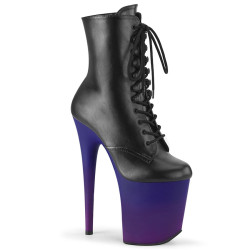 Pleaser FLAMINGO-1020BP Black Vegan Leather Blue Purple