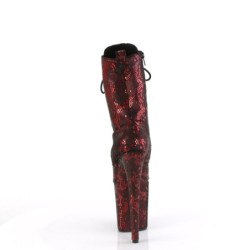 Pleaser FLAMINGO-1040SPF Red Metallic Snake Print Fabric