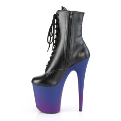 Pleaser FLAMINGO-1020BP Black Vegan Leather Blue Purple