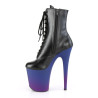 Pleaser FLAMINGO-1020BP Black Vegan Leather Blue Purple