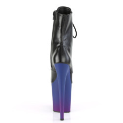 Pleaser FLAMINGO-1020BP Black Vegan Leather Blue Purple