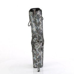 Pleaser FLAMINGO-1040SPF Silver Metallic Hologram Snake