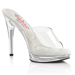 Fabulicious GLORY-501 Transparent High Heeled Mules