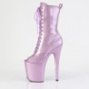 Pleaser FLAMINGO-1041GP Lila Glitter Patent Ankle Boots