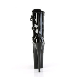 Pleaser FLAMINGO-1043 Black Patent Women Ankle Boots