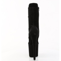 Pleaser FLAMINGO-1045VEL Black Velvet Ankle Boots